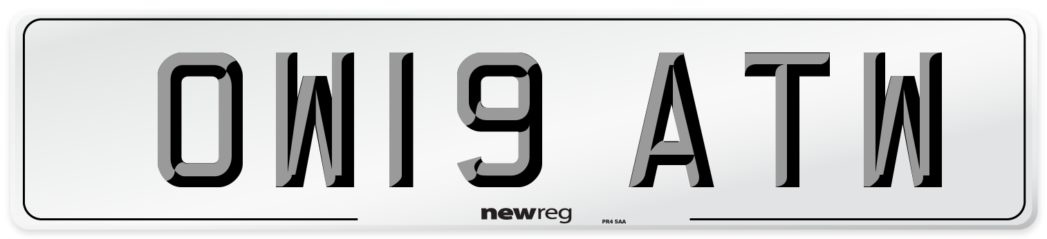 OW19 ATW Number Plate from New Reg